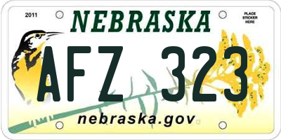 NE license plate AFZ323