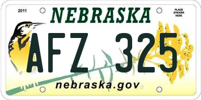 NE license plate AFZ325