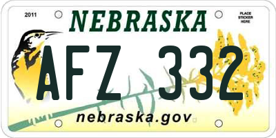 NE license plate AFZ332