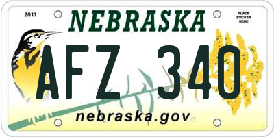 NE license plate AFZ340