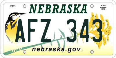 NE license plate AFZ343