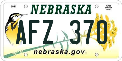 NE license plate AFZ370
