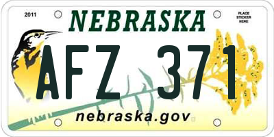 NE license plate AFZ371