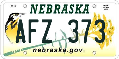 NE license plate AFZ373