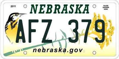 NE license plate AFZ379