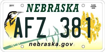 NE license plate AFZ381