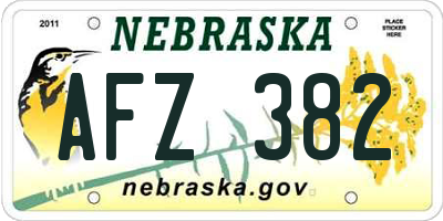 NE license plate AFZ382