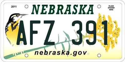NE license plate AFZ391