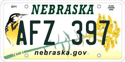 NE license plate AFZ397