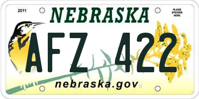 NE license plate AFZ422