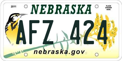 NE license plate AFZ424
