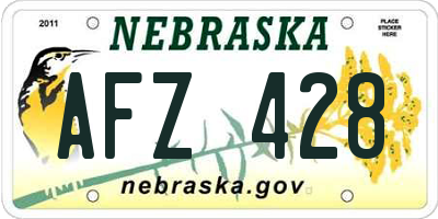 NE license plate AFZ428