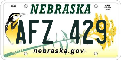 NE license plate AFZ429