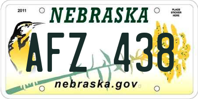 NE license plate AFZ438