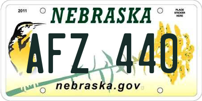 NE license plate AFZ440