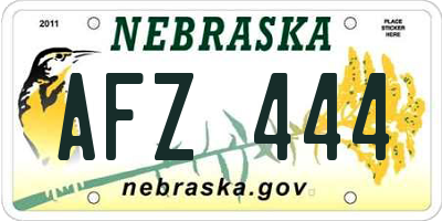 NE license plate AFZ444