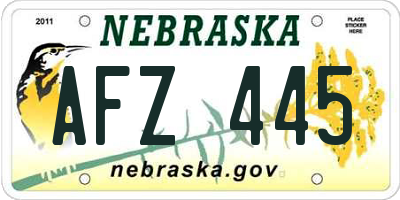 NE license plate AFZ445