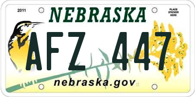 NE license plate AFZ447