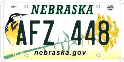 NE license plate AFZ448