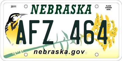 NE license plate AFZ464