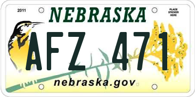 NE license plate AFZ471