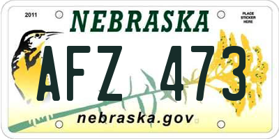 NE license plate AFZ473