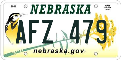 NE license plate AFZ479