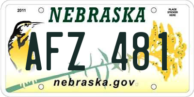 NE license plate AFZ481