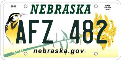 NE license plate AFZ482