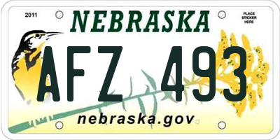 NE license plate AFZ493