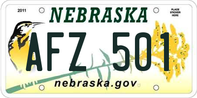 NE license plate AFZ501