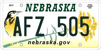 NE license plate AFZ505