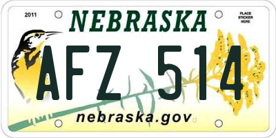 NE license plate AFZ514
