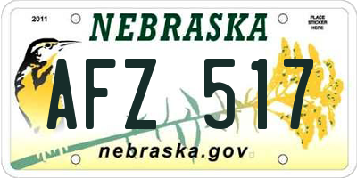 NE license plate AFZ517