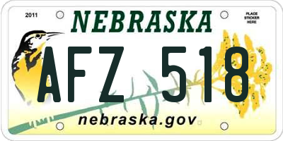 NE license plate AFZ518
