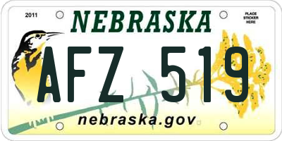 NE license plate AFZ519