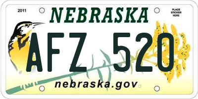 NE license plate AFZ520