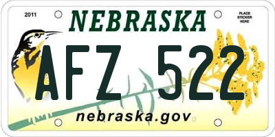 NE license plate AFZ522
