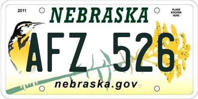 NE license plate AFZ526