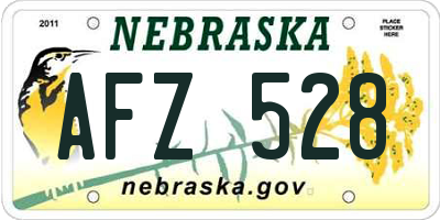 NE license plate AFZ528