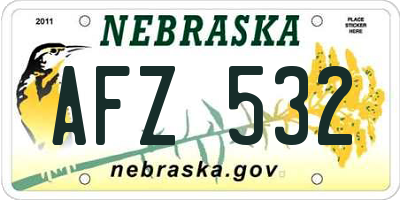 NE license plate AFZ532