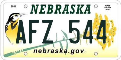 NE license plate AFZ544