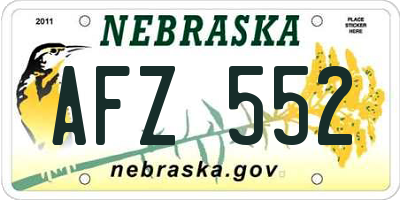 NE license plate AFZ552