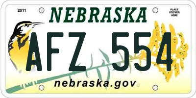 NE license plate AFZ554