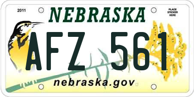 NE license plate AFZ561