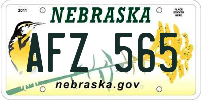 NE license plate AFZ565