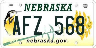 NE license plate AFZ568