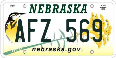 NE license plate AFZ569
