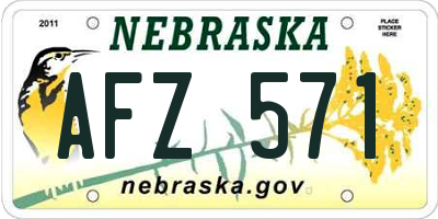 NE license plate AFZ571