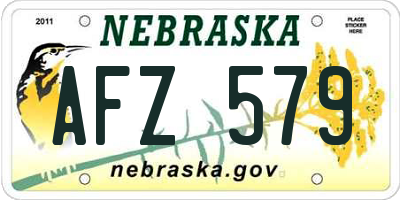 NE license plate AFZ579